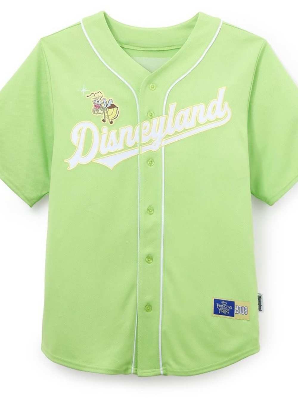 Disneyland Princess Tiana Baseball Jersey Adult Green Button Up Shirt Park